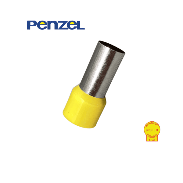Terminal Tubular Pré-Isolado Ilhós Amarelo 25mm² Condutor 16mm Unidade - Penzel