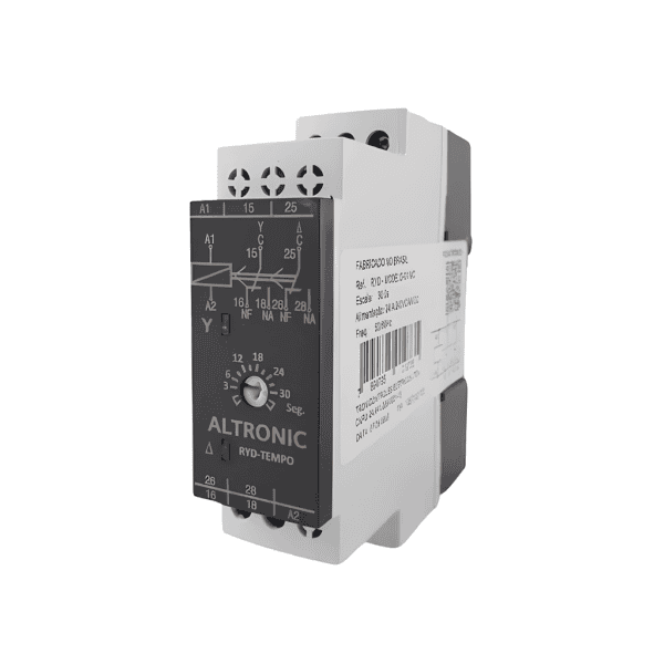 Relé Temporizador Estrela-Triângulo 24-240Vca/Vcc RYD01 - Altronic