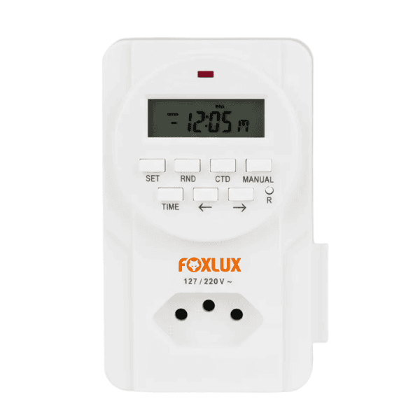 Temporizador Digital de Tomada FX TBD Bivolt 10A – Foxlux