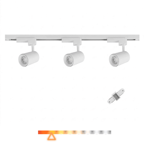 Kit Trilho Eletrificado com 3 Spots LED 10W 3000K Branco Bivolt – Ourolux