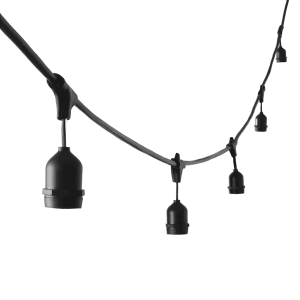 Varal de Luzes Profissional 5m com 5 Soquetes e27 IP66 - Embuled