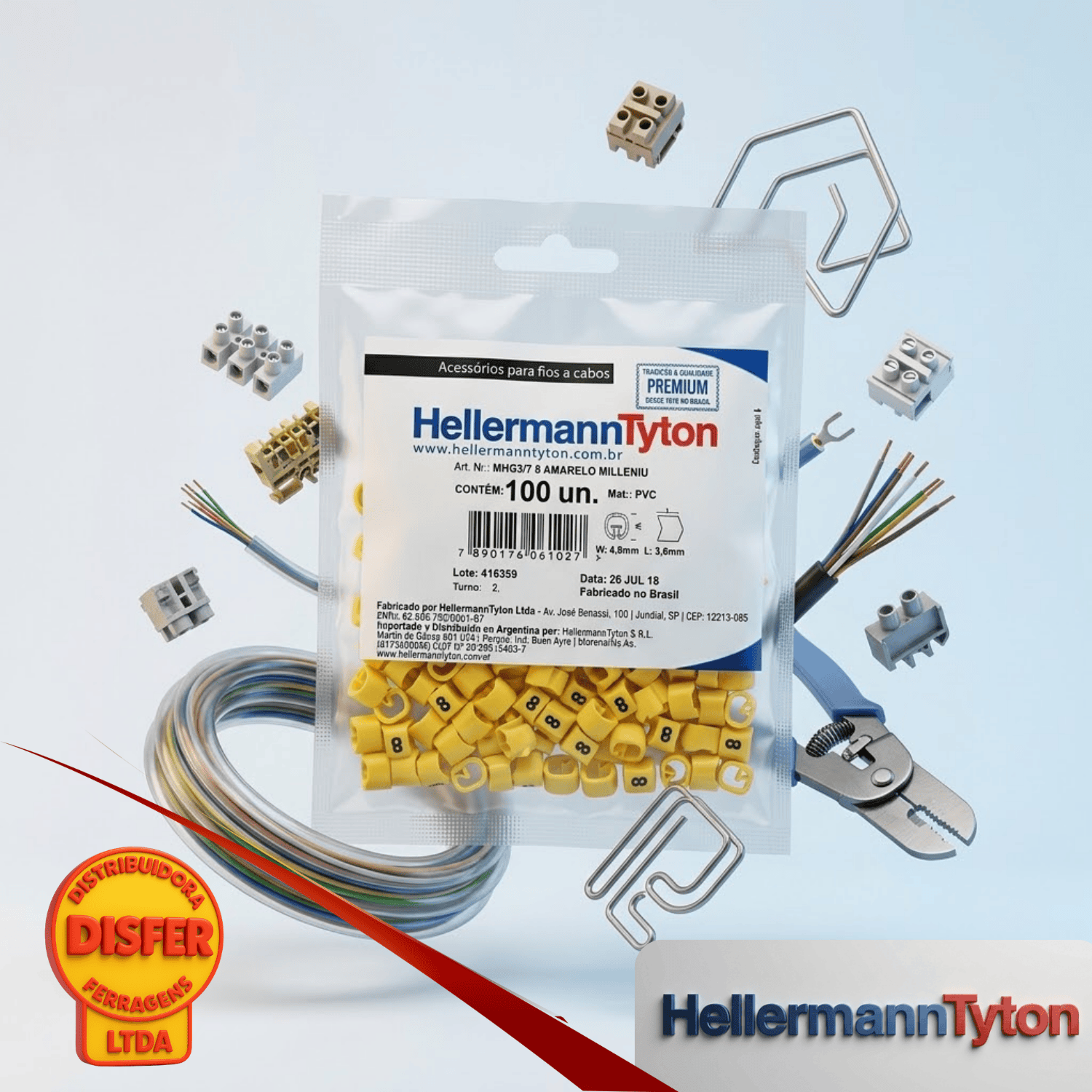 Anilha amarelo 8 hellermann-