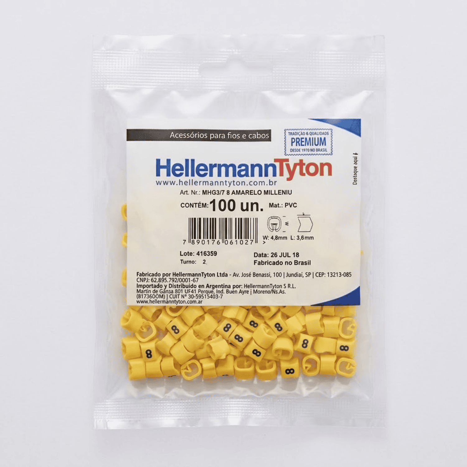 Anilha amarelo 8 hellermann