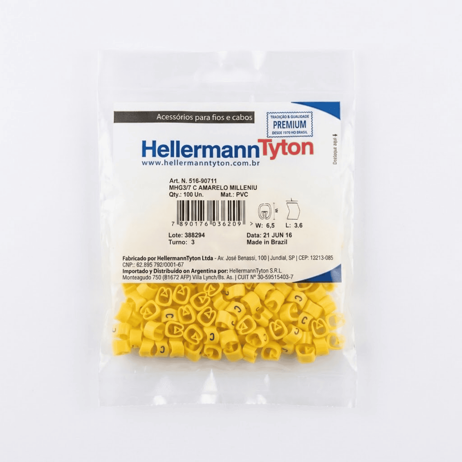 Anilha amarelo C hellermann