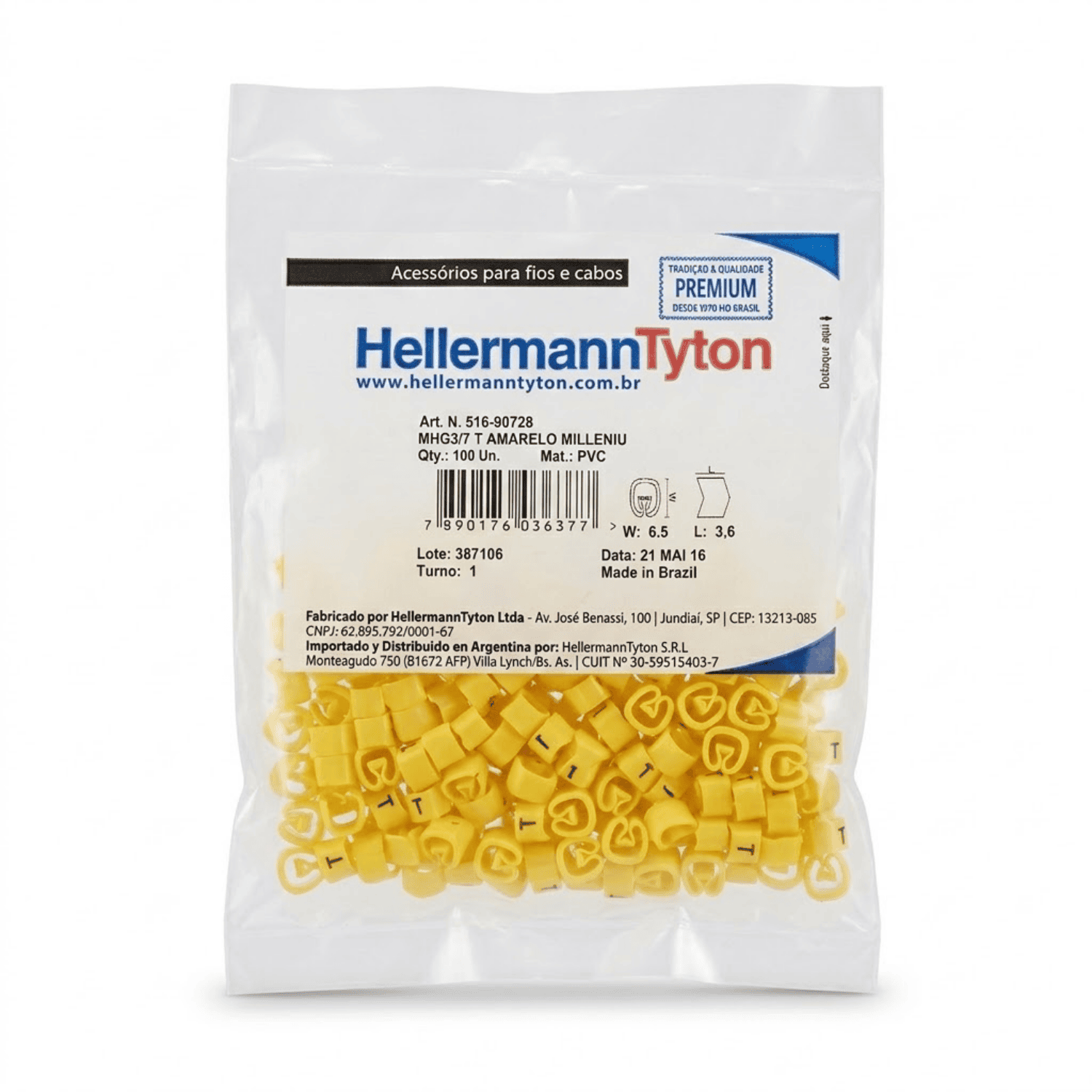 Anilha amarelo T hellermann