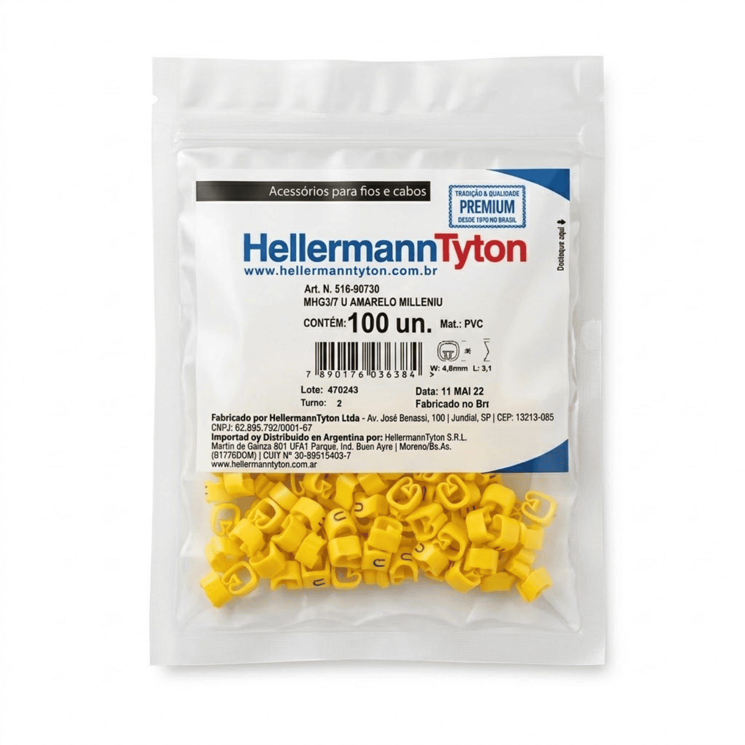 Anilha amarelo U hellermann