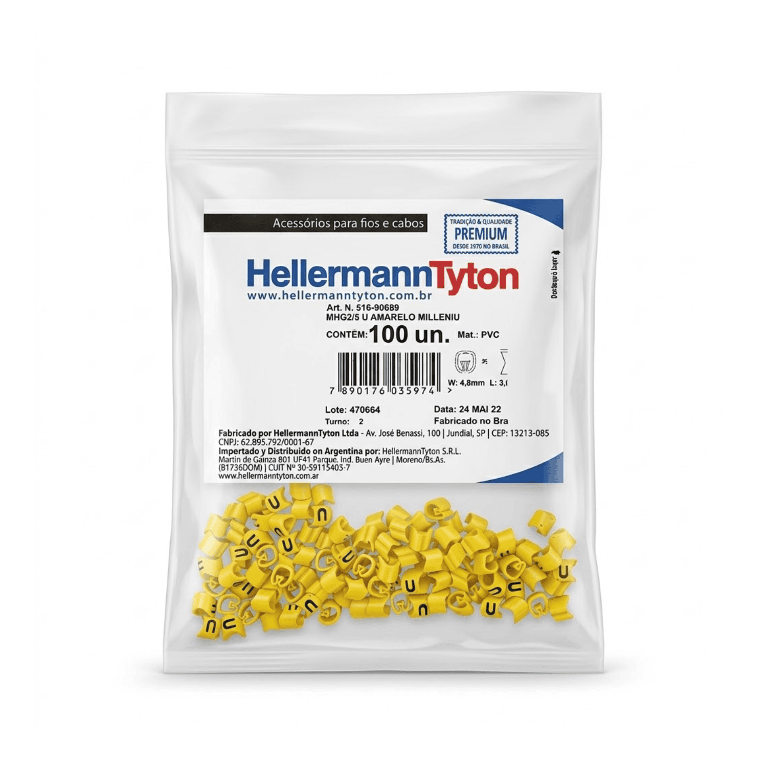 Anilha amarelo U2 hellermann