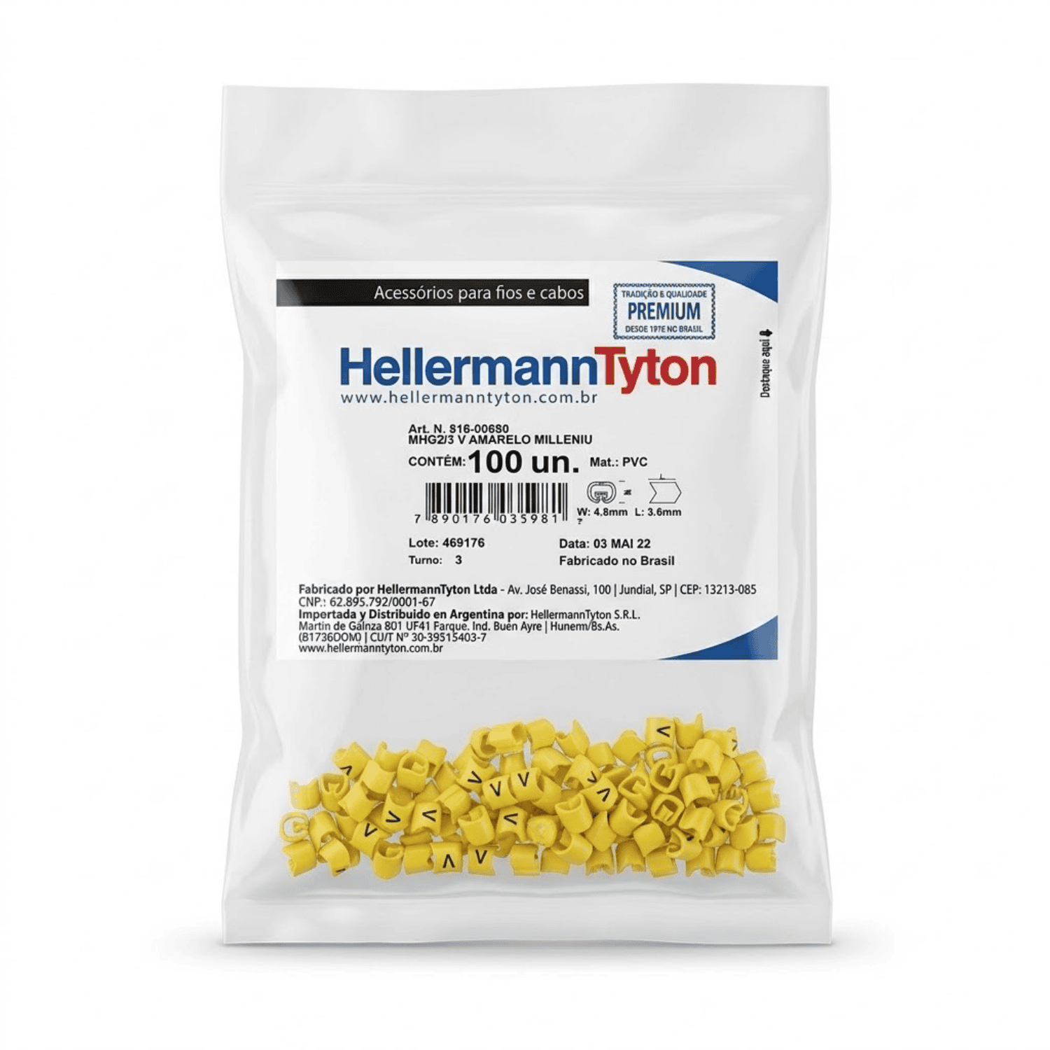 Anilha amarelo V2 hellermann