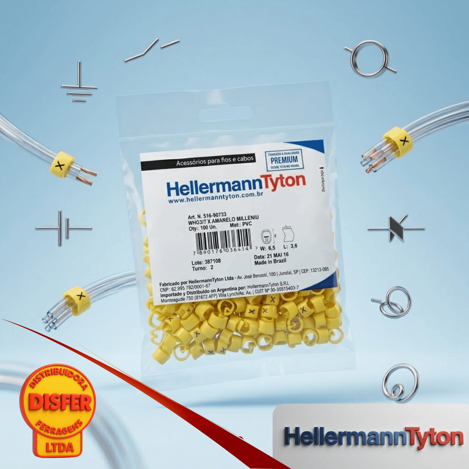Anilha amarelo X hellermann-