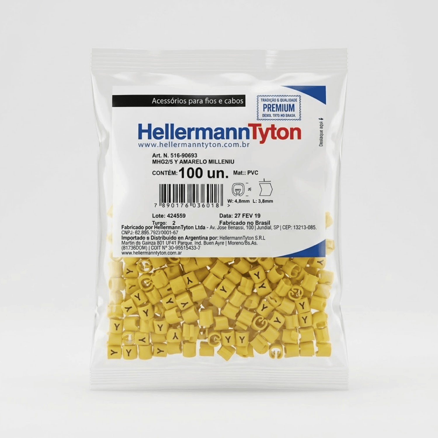 Anilha amarelo Y2 hellermann