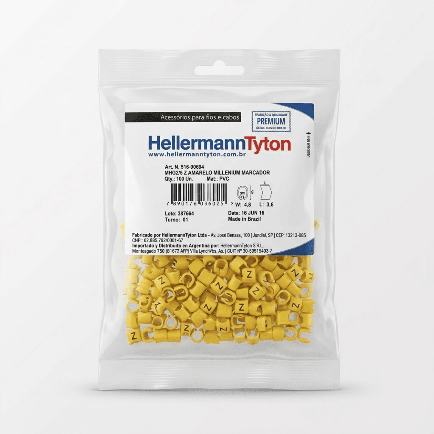 Anilha amarelo Z2 hellermann