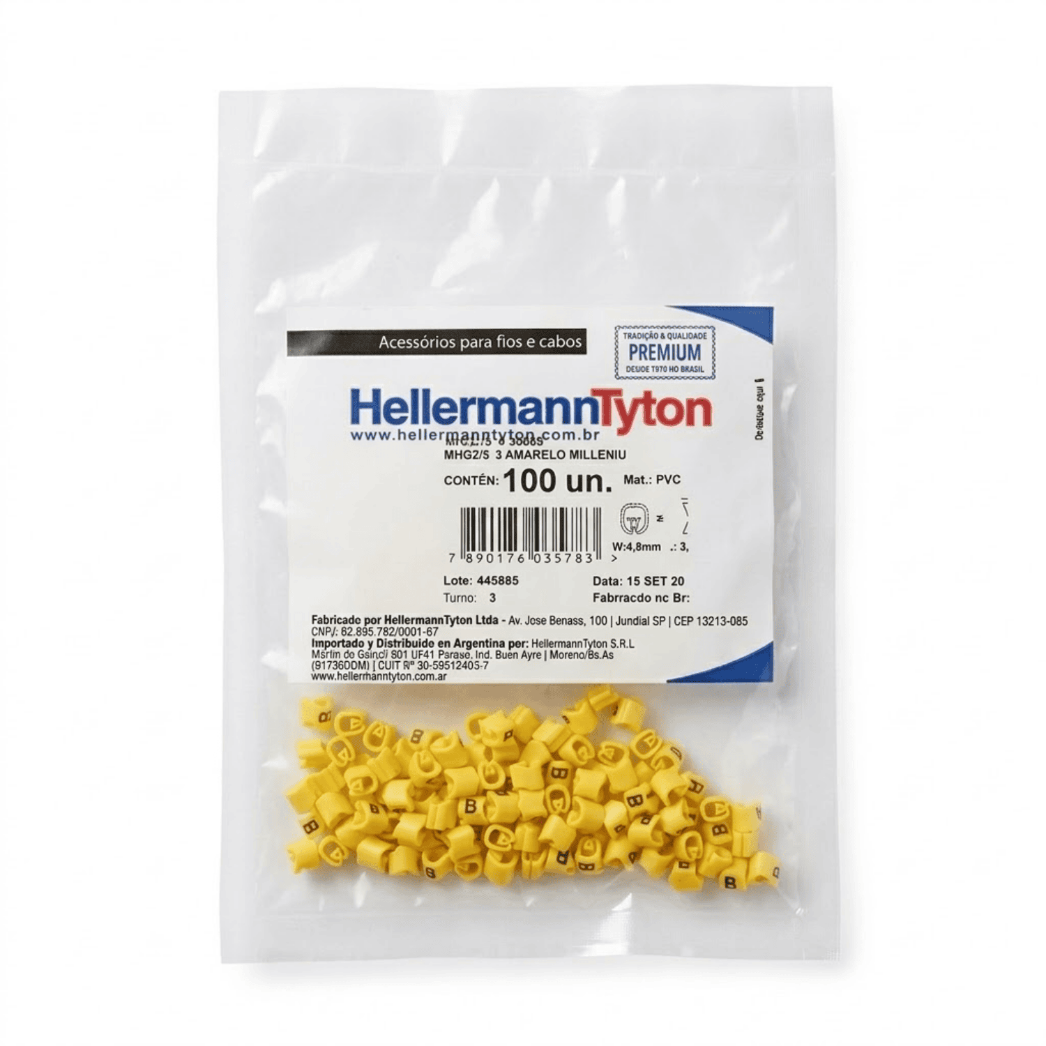 Anilha amarelo b2 hellermann