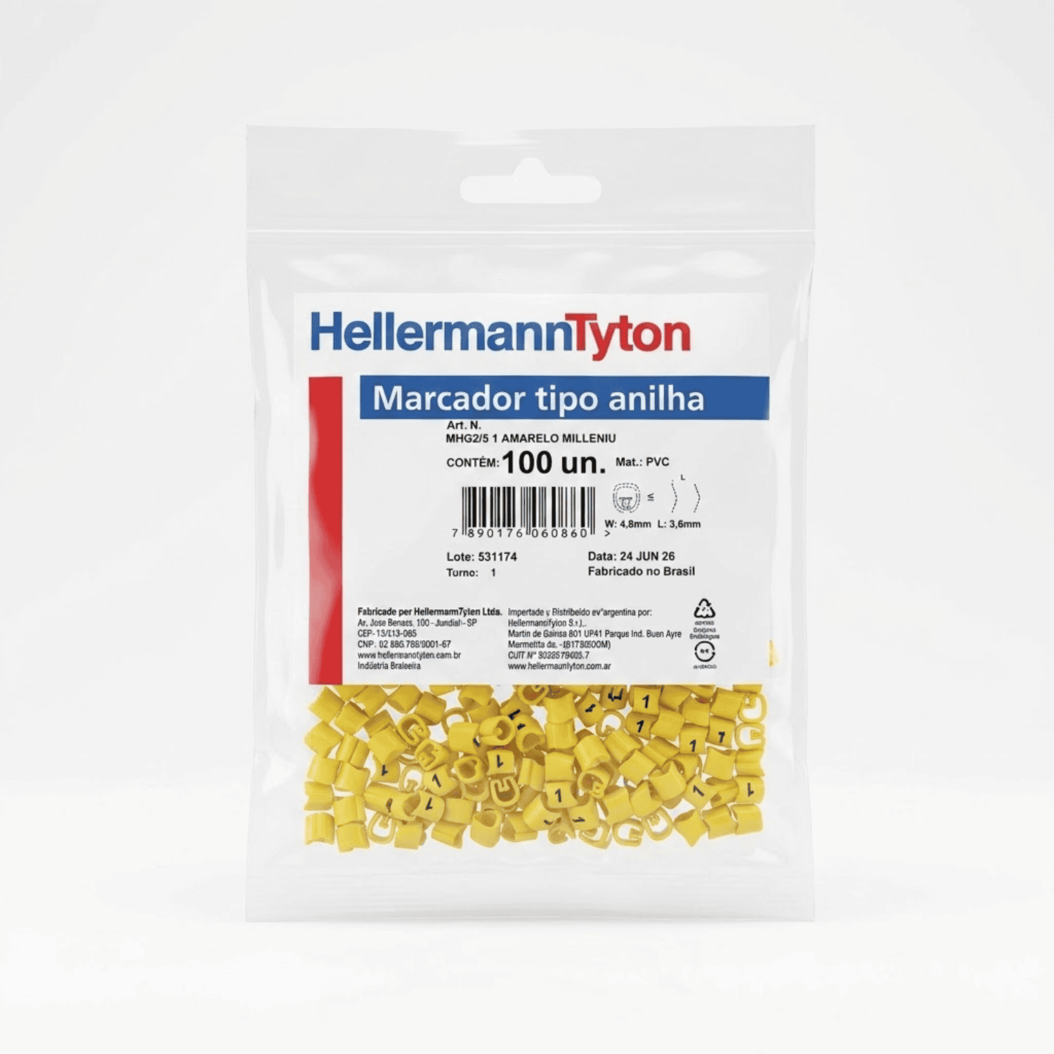 Anilha amarelo um hellermann