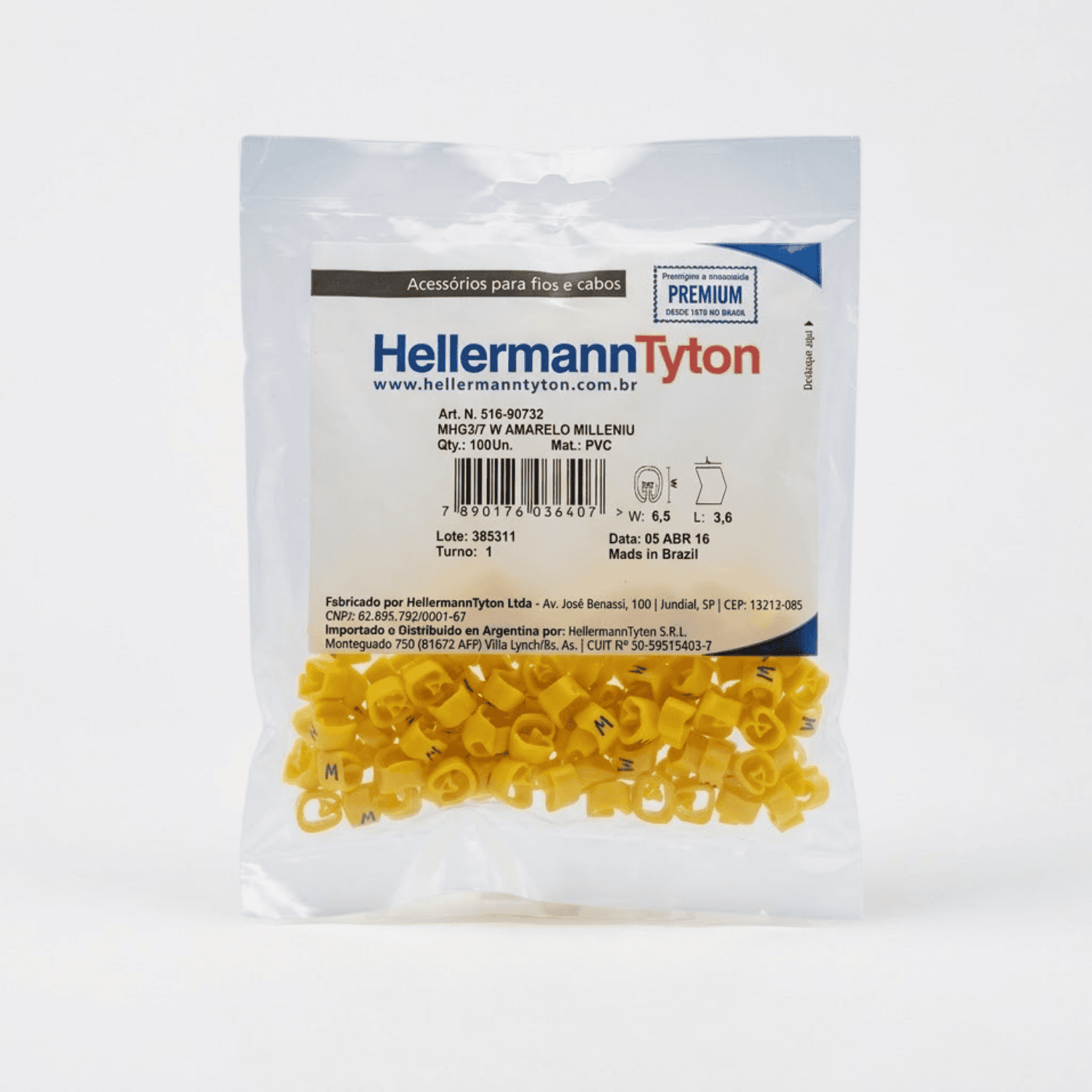 Anilha amarelo w hellermann