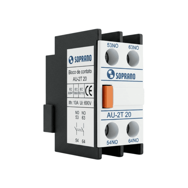 Bloco de Contato Auxiliar 2 NA para Contator AU-2T 20 - Soprano