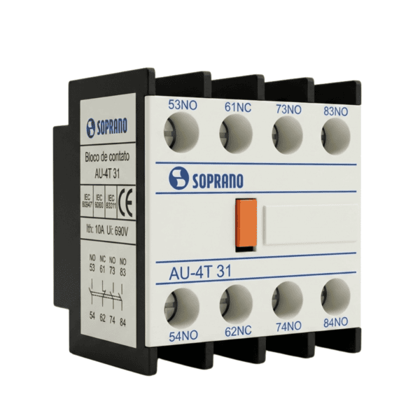 Bloco de Contato Auxiliar 3 NA + 1 NF para Contator AU-4T 31 - Soprano