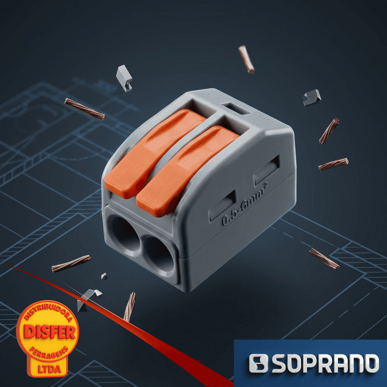 COnector de emenda 2 Vias 41A Soprano-