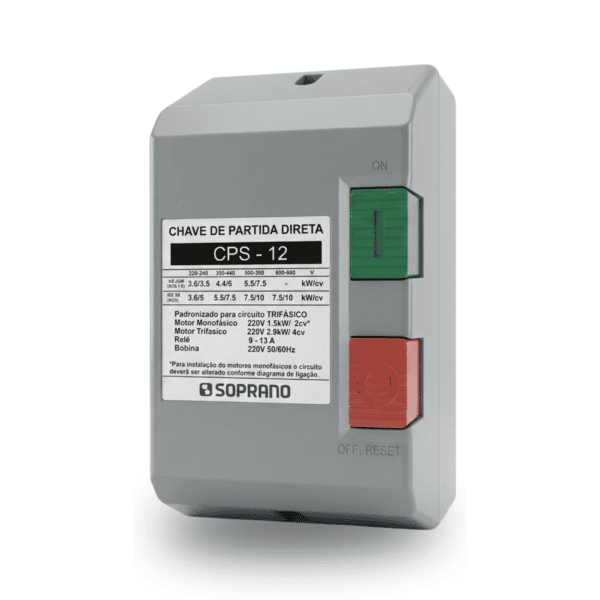Chave Magnética de Partida Trifásico 4CV 9,0-13,0A 220V - Soprano