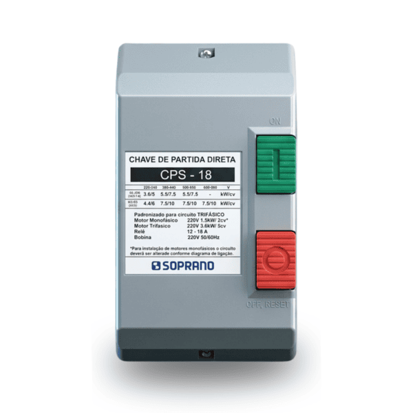 Chave Magnética de Partida Trifásico 5CV 12,0-18,0A 220V - Soprano