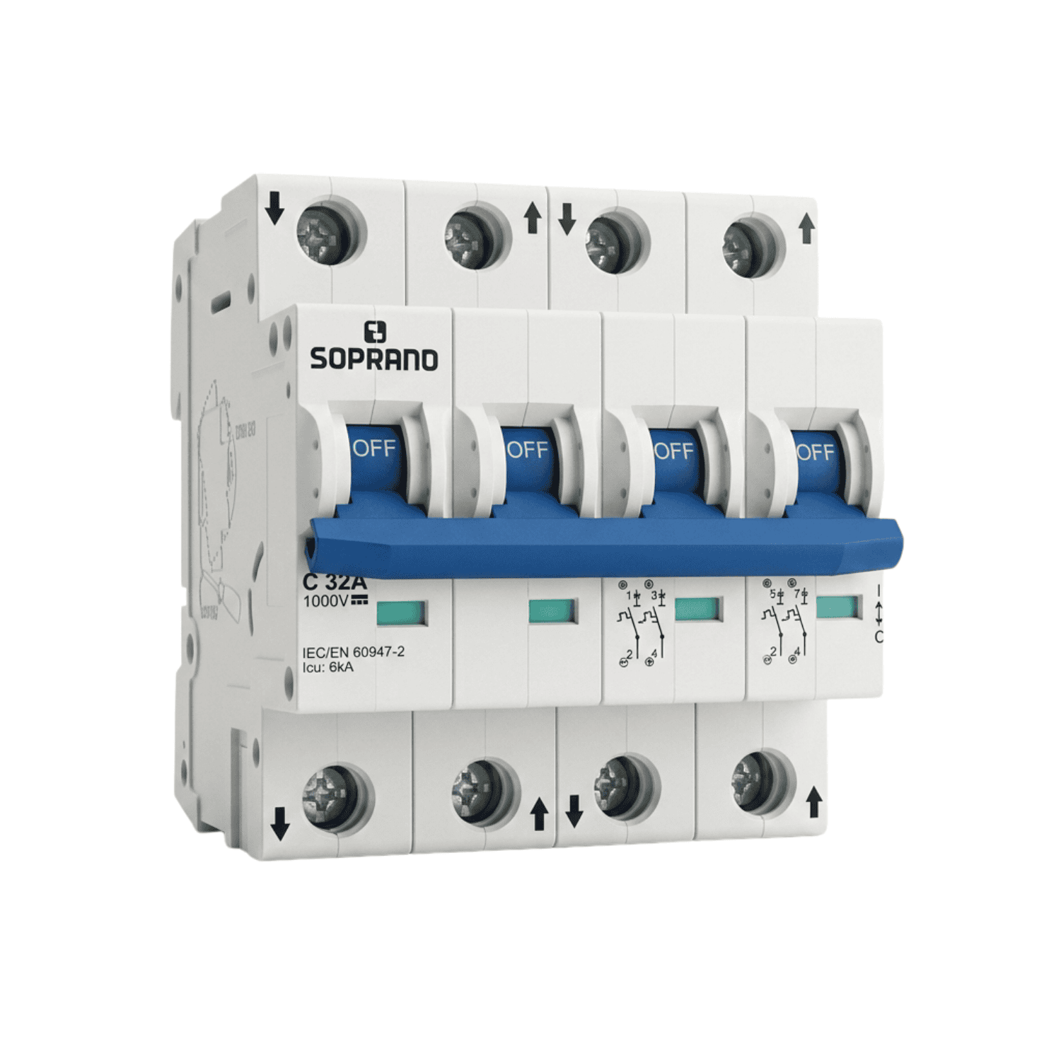 Disjuntor Tetra COrrente continua 32a Soprano