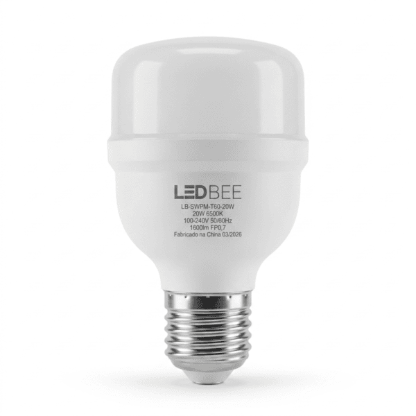 Lâmpada Bulbo LED Alta Potência 20W 1600lm 6500K E27 Bivolt – LEDBEE