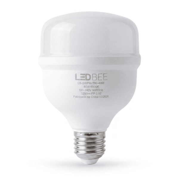 Lâmpada Bulbo LED Alta Potência 40W 3200lm 6500K E27 Bivolt – LEDBEE