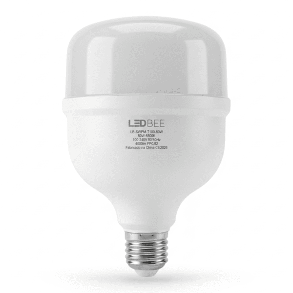 Lâmpada Bulbo LED Alta Potência 50W 4000lm 6500K E27 Bivolt – LEDBEE
