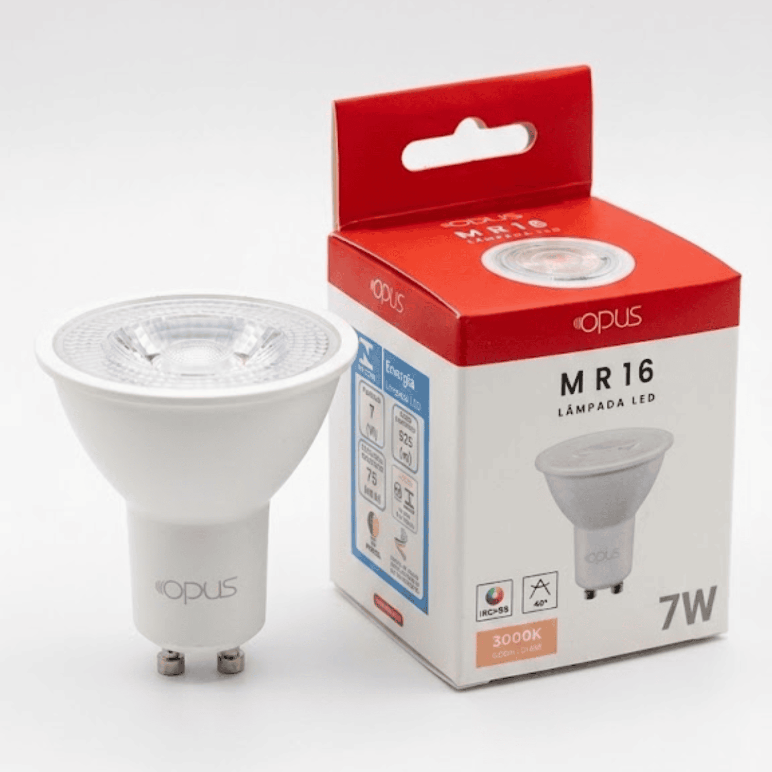 Lampada dicroica mr16 7w 3000k