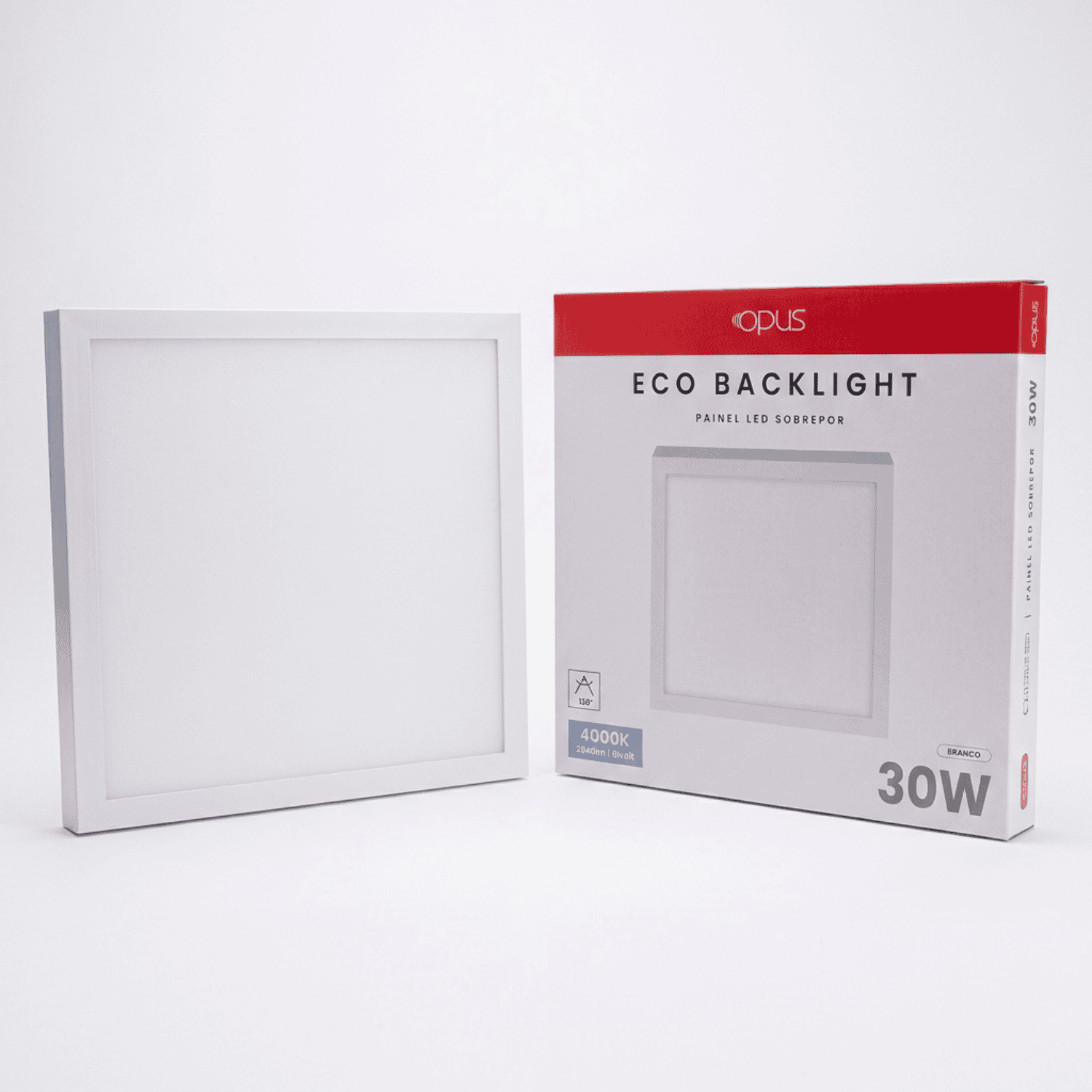 Painel LED Sobrepor Quadrado 30W 4000K Opus