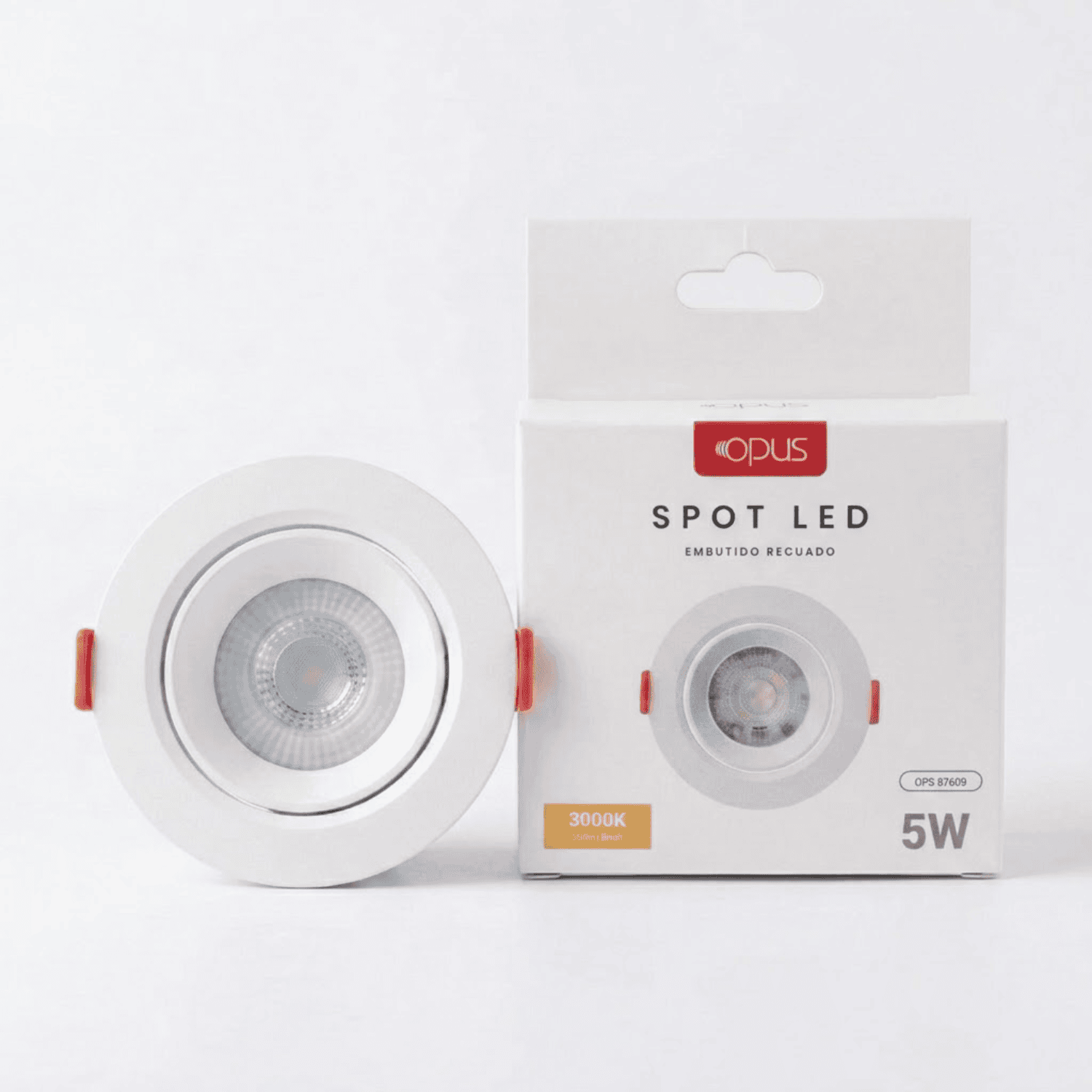 Spot Led Eco Embutir Recuado 5W 3000K 350 lm Opus