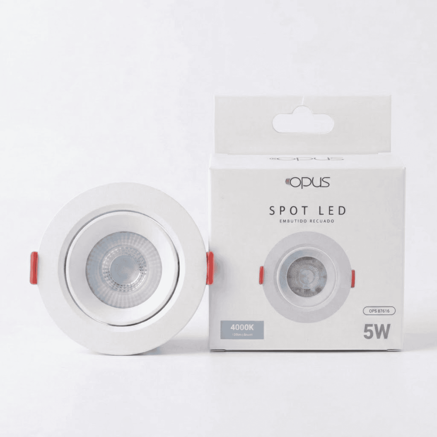 Spot Led Eco Embutir Recuado 5W 4000K 420 lm Opus