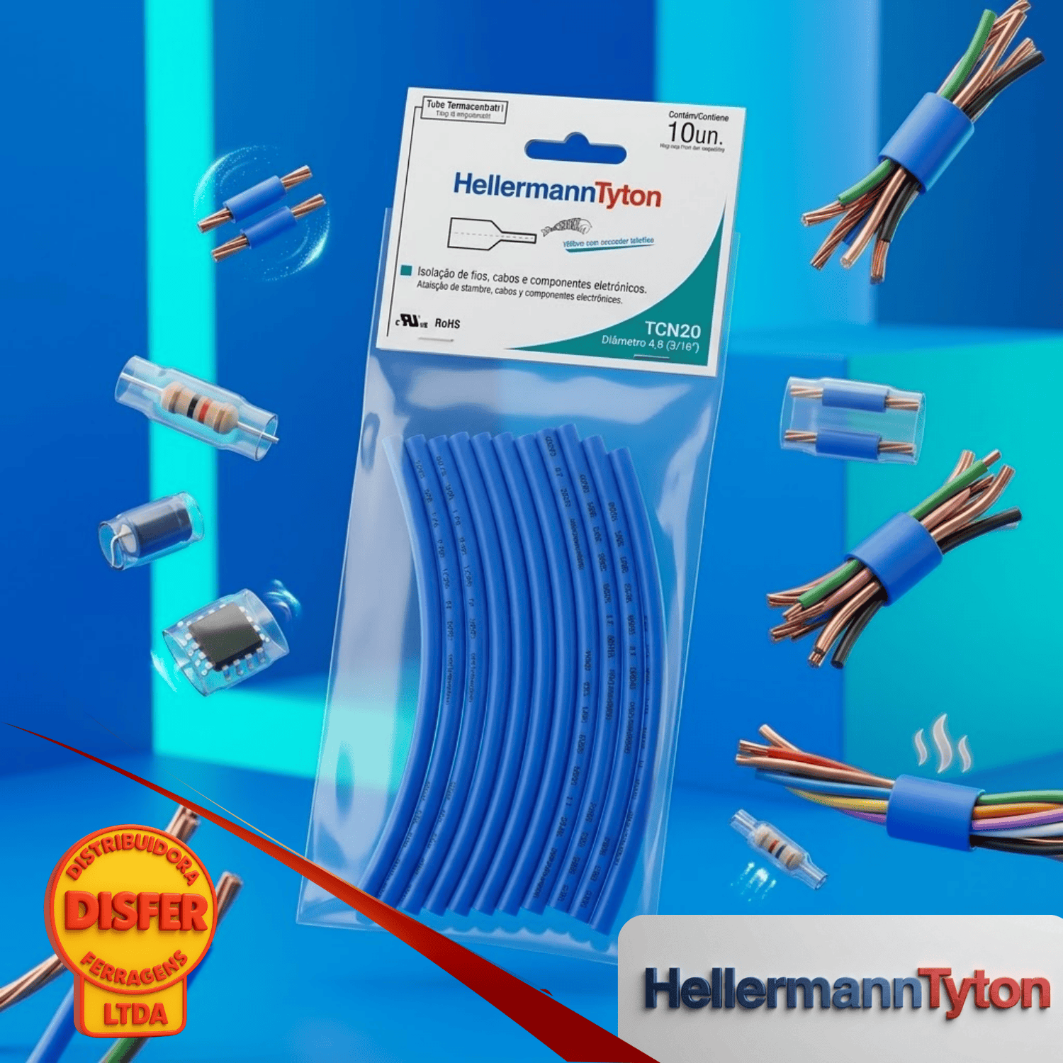Tubo Termocontratil 316 azul-