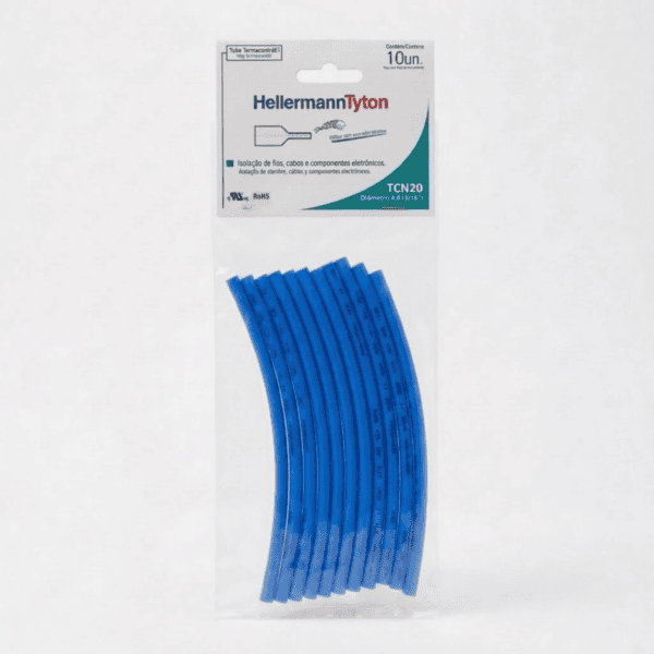Tubo Termocontrátil 3/16" TCN20 Azul 10 unidades – Hellermann