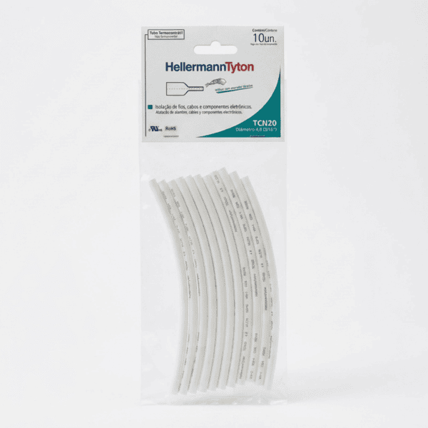 Tubo Termocontrátil 3/16" TCN20 Branco 10 unidades – Hellermann