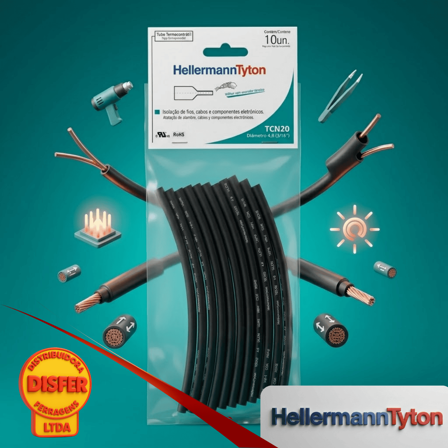 Tubo Termocontratil 316 preto-