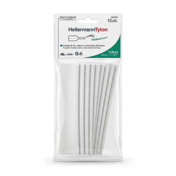 Tubo Termocontrátil 3/4" TCN20 Branco 10 unidades – Hellermann