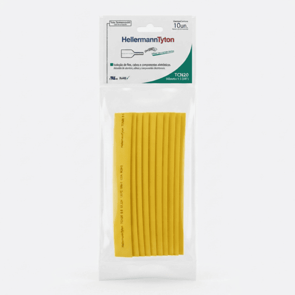 Tubo Termocontrátil 3/8" TCN20 Amarelo 10 unidades – Hellermann