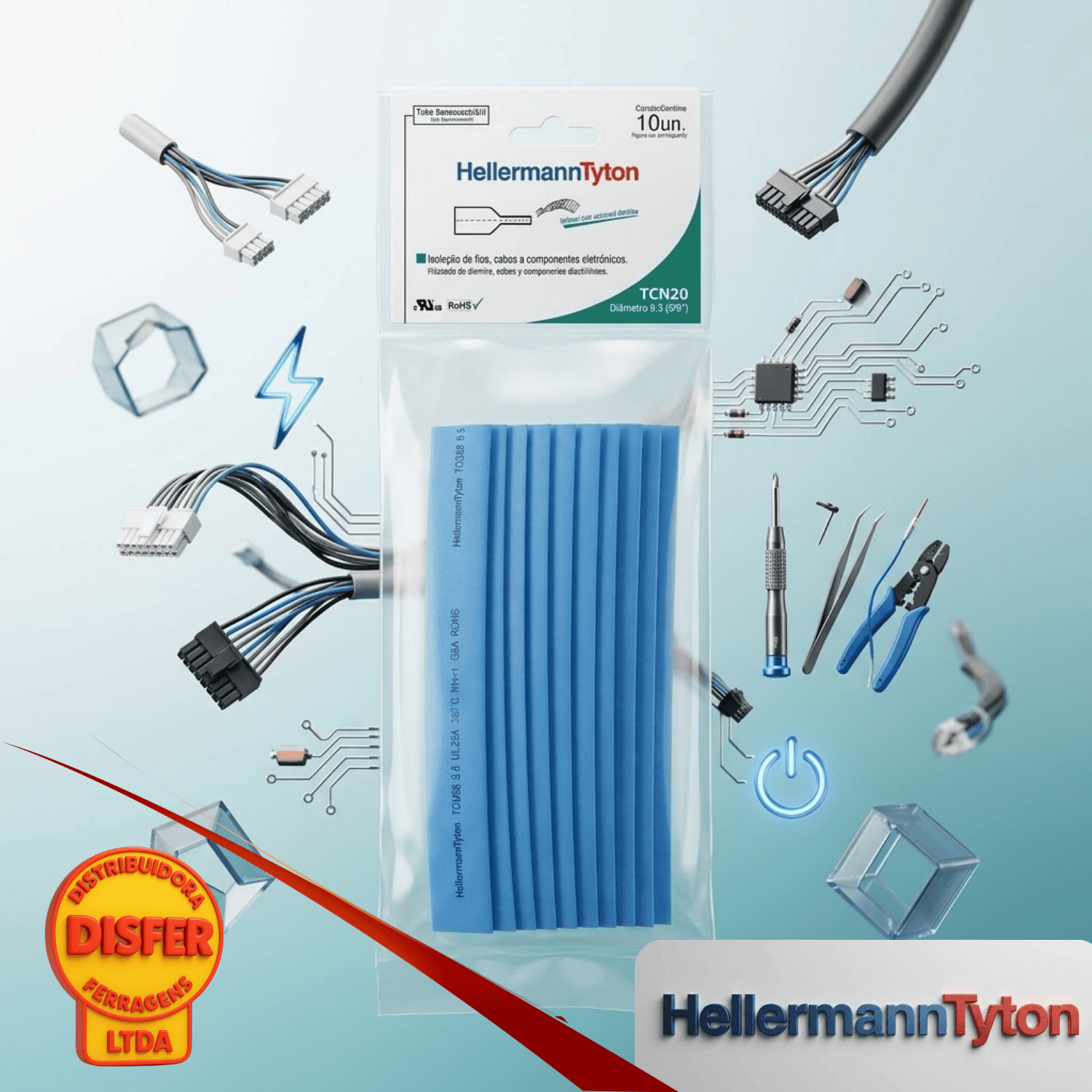 Tubo Termocontratil 38 azul-