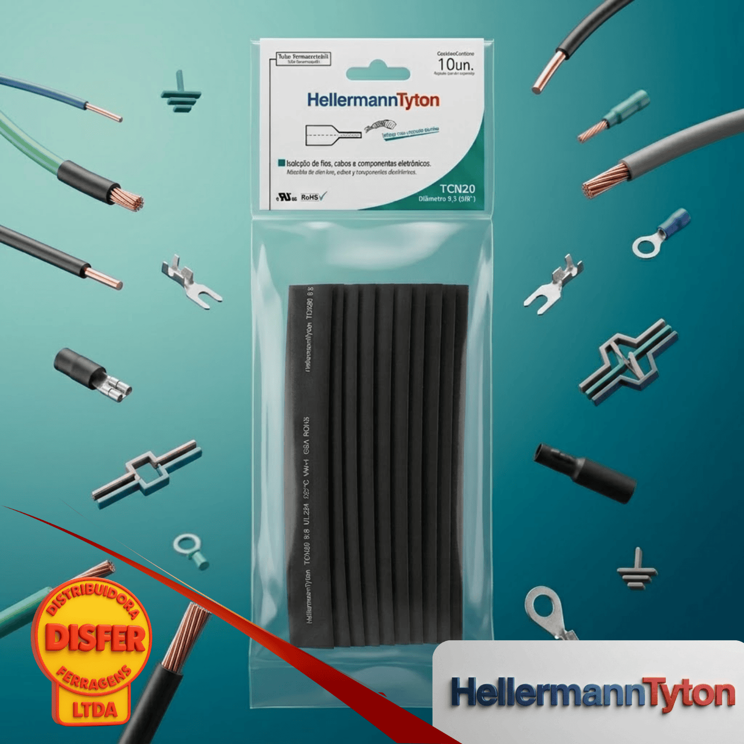 Tubo Termocontratil 38 preto-