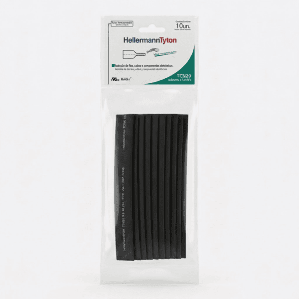 Tubo Termocontrátil 3/8" TCN20 Preto 10 unidades – Hellermann