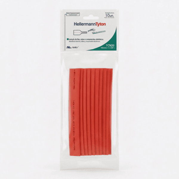 Tubo Termocontrátil 3/8" TCN20 Vermelho 10 unidades – Hellermann