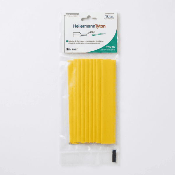 Tubo Termocontrátil 5/8" TCN20 Amarelo 10 unidades – Hellermann