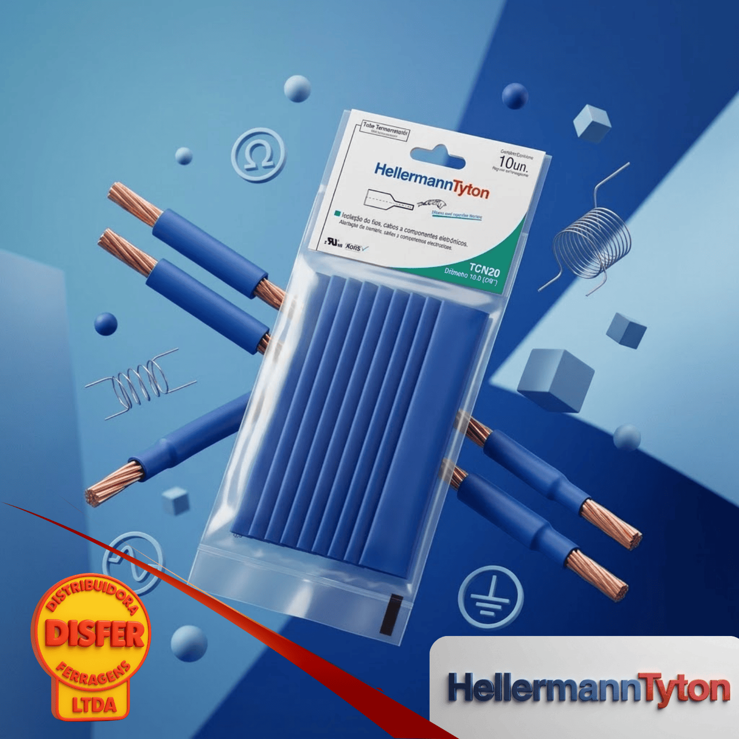Tubo Termocontratil 58 azul-