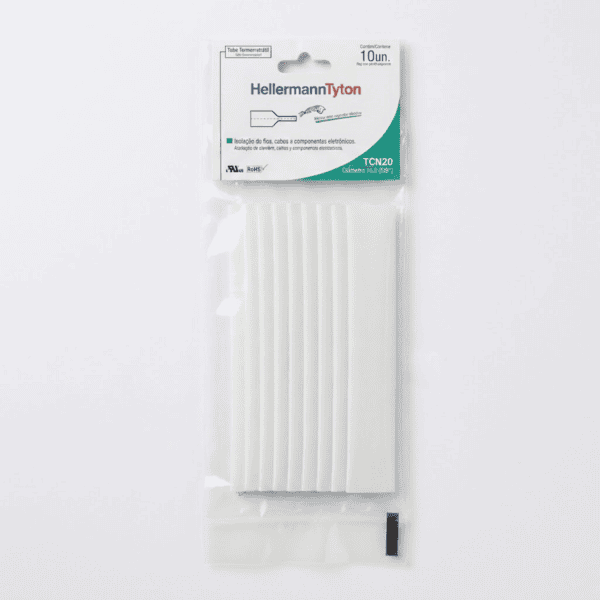 Tubo Termocontrátil 5/8" TCN20 Branco 10 unidades – Hellermann