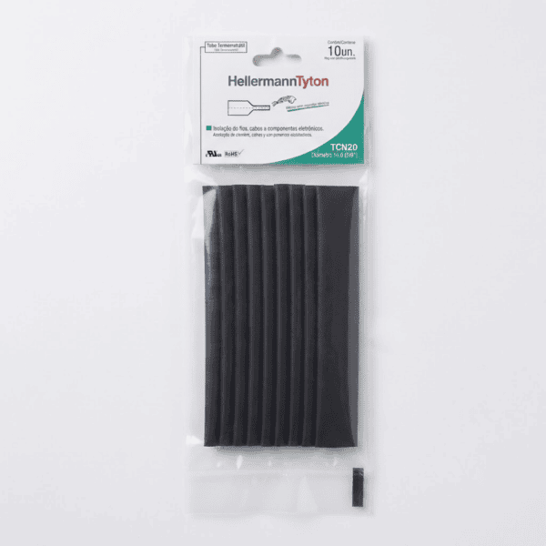 Tubo Termocontrátil 5/8" TCN20 Preto 10 unidades – Hellermann