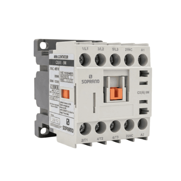 Contator Mini CS(A) 9M 01 3P + 1 NF 9A 220Vca - Soprano