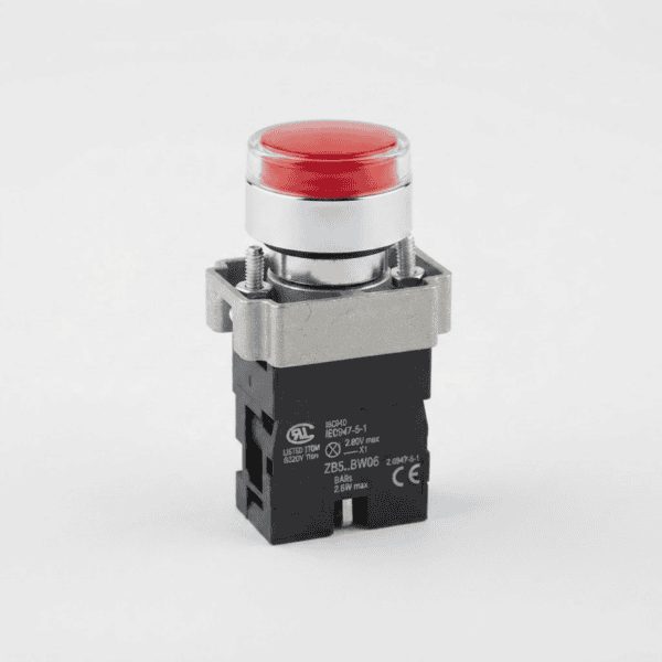 Botão Pulsante Luminoso Vermelho LK2-BW 3462 1NF 220V IP65 – Lukma