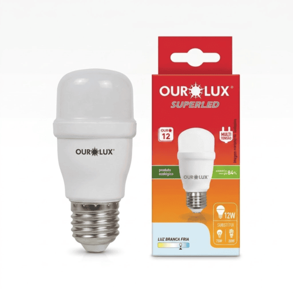 Lâmpada Compacta SuperLED Mini 12W 6500K 1018lm E27 Bivolt – Ourolux