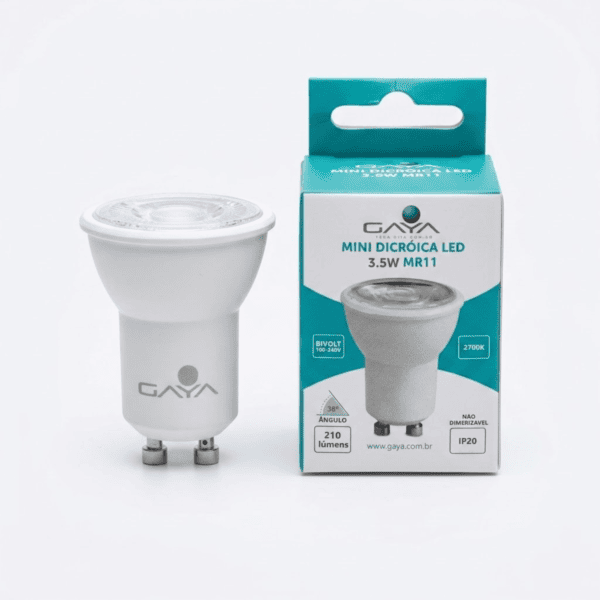 Lâmpada LED Mini Dicróica IRC 80 GU10 MR11 3,5W 210lm 2700K Bivolt – Gaya
