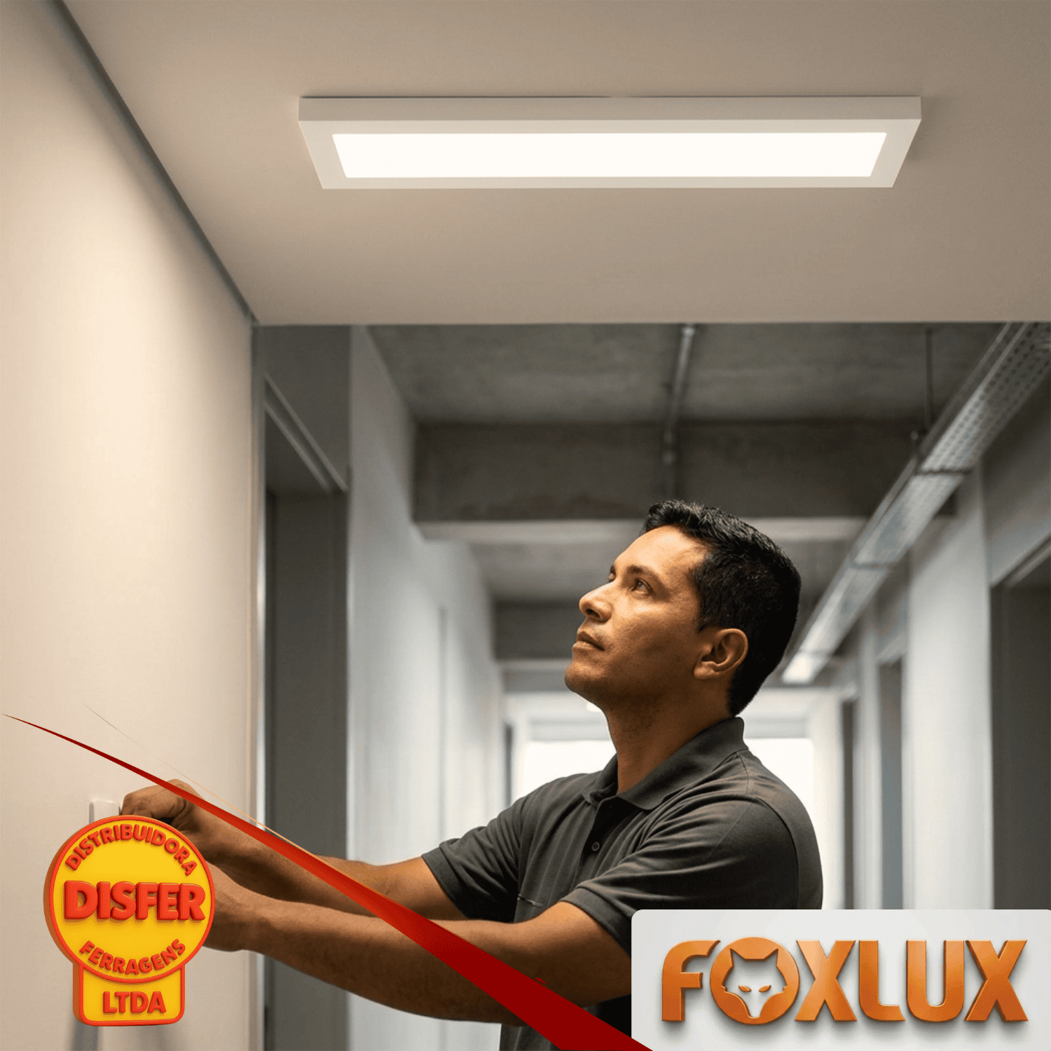 Painel LED Sobrepor 18W Retangurar 4000k--